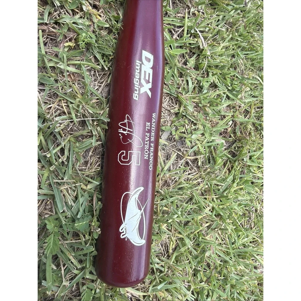 Wander Franco Signed 5 El Patron Full-Size Bat Tampa Bay Devil Rays MLB DEX Wood
